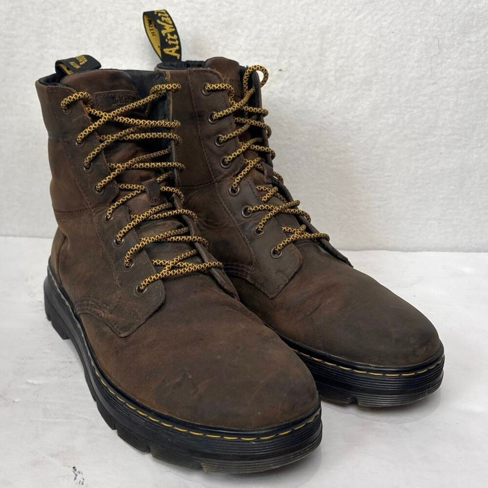 Dr. Martens AW004 AirWair Combs Combat Brown Leather Boots Men's Shoes Size US10